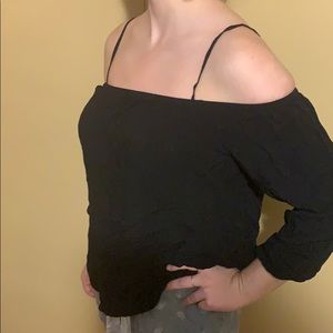 Off the shoulder black shirt